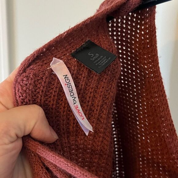 Love by Design Chunky Knit Tie Back Sweater Size Small - Picture 5 of 7